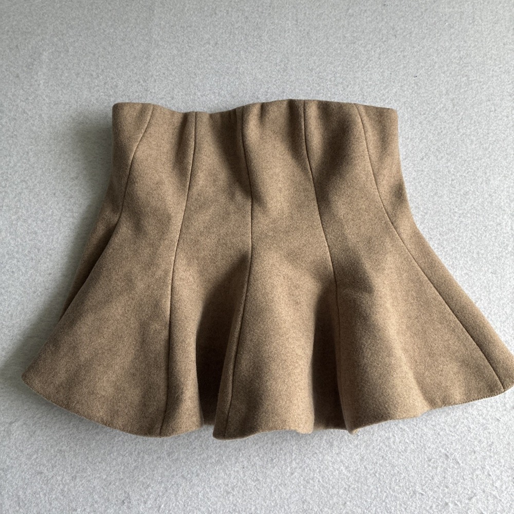Anthropologie Mare Mare Brown Mini Skirt Size XS Y2K Boho Festival Wool Feel